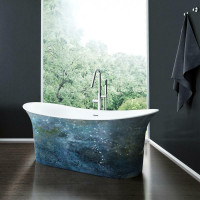 66 x 31 Contemporary painted - Pure acrylic fiberglass Stand alone Bathtub