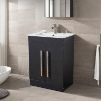 Ebern Designs 24'' Modern Black Free-Standing Single Bathroom Vanity Set