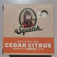 Dr. Squatch men's natural soap Cedar Citrus  5 oz New in Box