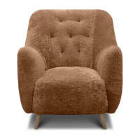 Eleanor Rigby Molly 33" Wide Tufted Genuine Leather Armchair