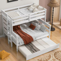 Harriet Bee Wood Twin Over Full Bunk Bed With  Trundle