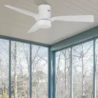 Ivy Bronx 52" Britni 3 - Blade LED Smart Flush Mount Ceiling Fan with Remote Control and Light Kit Included