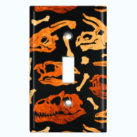 WorldAcc Metal Light Switch Plate Outlet Cover (Dinosaur T-Rex Skull Fossil - Single Toggle)