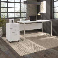 Bush Business Furniture Office 500 Collection Hybrid 60W x 30D Desk and 3 Drawer Mobile Pedestal