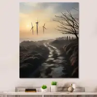 Dovecove Wind Turbines Twilight On Canvas Print