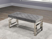 Grey Bench with Silver Legs