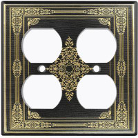 WorldAcc Victorian Vintage Frame Damask 2-Gang Toggle Light Switch Wall Plate
