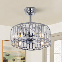 Mercer41 Ceiling Light With Fan And Crystal Light Kit