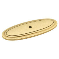 Hickory Hardware Manor House Backplate Knob 3 Inch X 1-1/8 Inch Oval Lancaster Hand Polished Finish Backplate