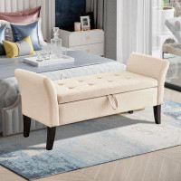 Wildon Home® Azaneth Velvet Upholstered Flip Top Storage Bench