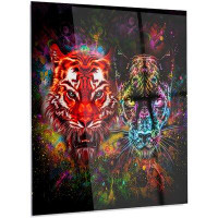 Made in Canada - Design Art 'Tiger and Panther with Splashes' Graphic Art on Metal