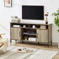 17 Stories 58-inch TV stand with up to 65-inch TV, Open Shelving and Two Storage Cabinet-29.72" H x 57.87" W x 15.75" D