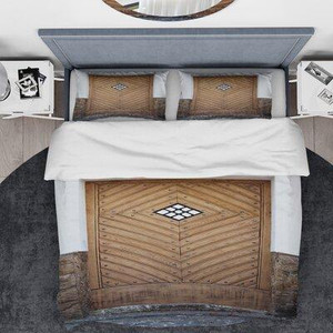 Made in Canada - East Urban Home Designart Ancient Woor with Diamond Window Duvet Cover Set Canada Preview