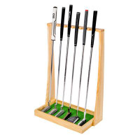 GoSports Gosports Premium Wooden Golf Putter Stand, Holds 6 Clubs - Black
