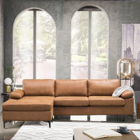 Trent Austin Design Mckenny 100.78" Wide Faux Leather Reversible Modular Sofa & Chaise