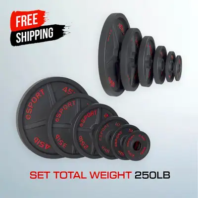 250lb set FREE SHIPPING CODE is eSPORT eSPORT FITNESS GEAR SAVE BIG $$$$ ON FREE SHIPPING ON ALL PRO...