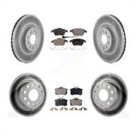 Front Rear Coated Disc Brake Rotors And Ceramic Pads Kit For Volkswagen Jetta Beetle KGT-100988