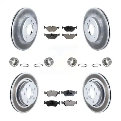 Front Rear Bearings Coated Disc Brake Rotors And Pads Kit (10Pc) For 2001-2005 BMW 325i KBB-113229
