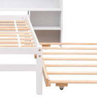 Harper Orchard High-quality children's bed frame with trundle bed and house-shaped headboard