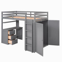 Harriet Bee Loft Bed with Drawers
