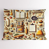 Ambesonne Ambesonne Cooking Themed Pillow Sham Chef Food Kitchen Cream and Orange