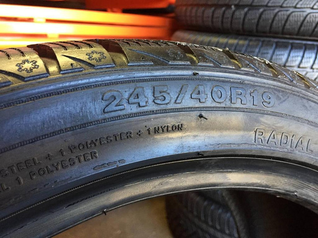 19 in PAIR OF 2 USED WINTER TIRES 245/40R19 EVERGREEN WINTER EW66 TREAD 95% in Tires & Rims in Ontario - Image 4