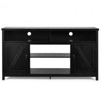 My Lux Decor 59 Inch TV Stand Media Centre Console Cabinet With Barn Door For TV's 65 Inch Storage Table For Living Room