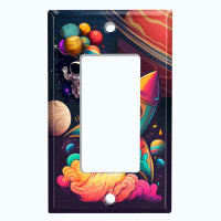 WorldAcc Animated Astronaut Space Ship 1-Gang Toggle Light Switch Wall Plate