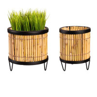 Bayou Breeze Joshuwa 2 - Piece Wood Pot Planter Set