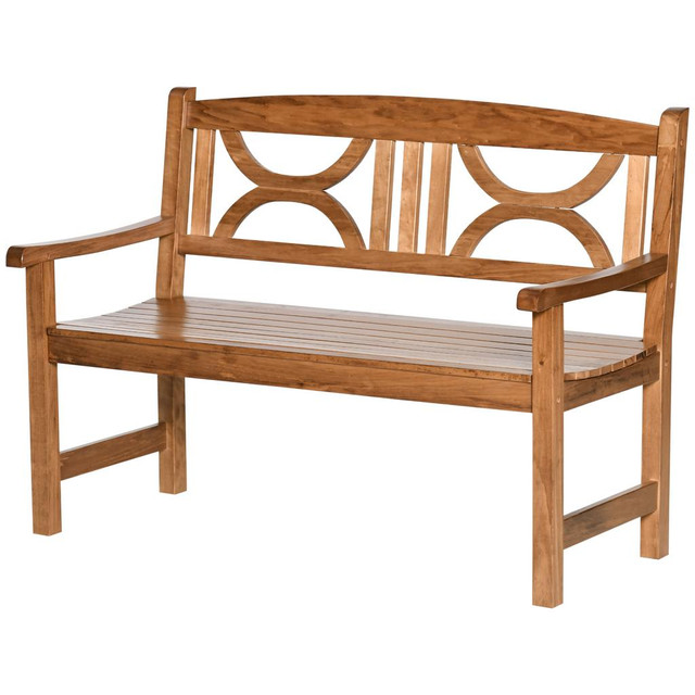 Garden Bench 48.5" x 24" x 35.25" Natural Wood in Patio & Garden Furniture - Image 2