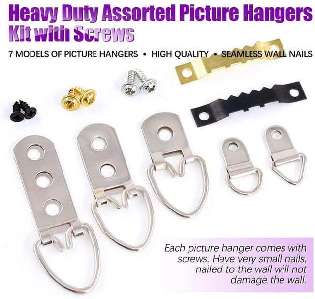 NEW 415 PCS ASSORTED PICTURE HANGER KIT S1131 in Other in Alberta - Image 4