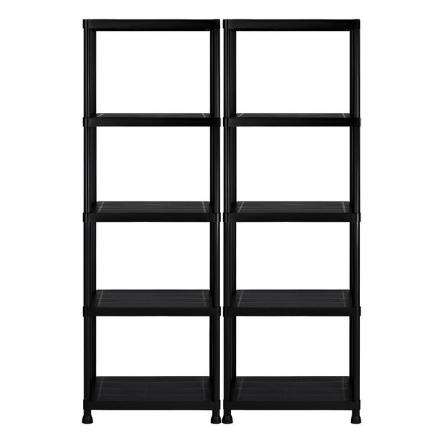 NEW 2 PACK 5 TIER GARAGE SHELVING UNIT HEAVY DUTY PLASTIC AMPSR06 in Other in Alberta - Image 3