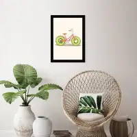 Gracie Oaks Gracie Oaks Prints 'Food And Cuisine Kiwi Bike Fruits' Framed Art Print