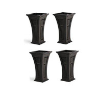FCMP Outdoor YIMBY Heritage Self Watering Tall Outdoor Garden Patio Planter Pot, (4 Pack)