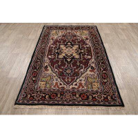 Rugsource One-of-a-Kind Hand-Knotted New Age Heriz Brown/Beige 4' x 6'4" Wool Area Rug