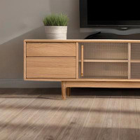 WOOD PEEK LLC Modern High Luxury Simple Solid Wood Storage TV Cabinet