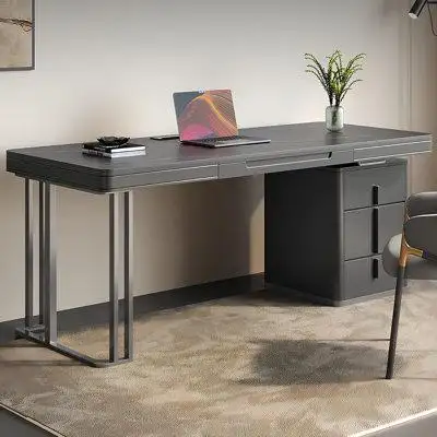 Elevate your workspace with the sintered stone desk a fusion of durability style and functionality....