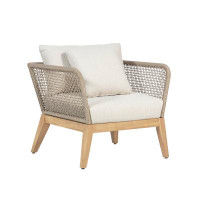 Crafters and Weavers Cypress Teak Wood Outdoor Arm Chair with Rope Design