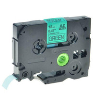 Weekly Promo! Brother TZe731 Label Tape, 12mm (0.47''), Black on Green, Compatible