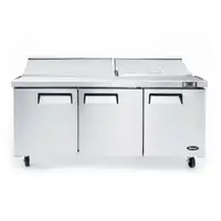 Atosa MSF8304GR 72 Inch Refrigerated Sandwich / Salad Prep Table – 3 Doors Stainless steel exterior &amp; interior