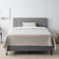 Lark Manor Ahmier Upholstered Bed with Square Tufted Headboard