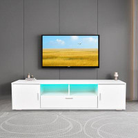 Wrought Studio TV Stand For Up To 75 Inch ,Entertainment Centers With LED Lights And Storage