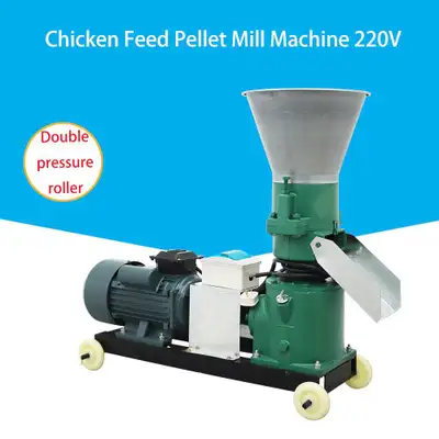 Summer Promotion 8mm 150kg/h Animal Pellet Feed Mill Machine with 2 Pressure Rollers Feed Granulator 220V 3KW 239400