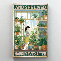 Trinx Plants And She Lived Happily Ever After - 1 Piece Rectangle Graphic Art Print On Wrapped Canvas