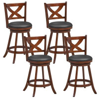 Winston Porter Winston Porter Swivel Bar Stools Set Of 4 24 Inch Counter Height Bar Chairs W/ High Backrest