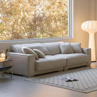 Fortuna Femme 110.24" Creamy White Cloth Modular Sofa cushion couch