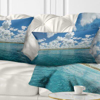 Made in Canada - East Urban Home Beach Fluffy Clouds Over Sea Lumbar Pillow