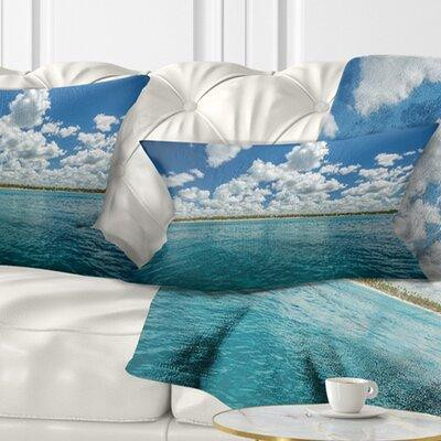 Made in Canada - East Urban Home Beach Fluffy Clouds Over Sea Lumbar Pillow in Bedding