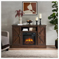 Gracie Oaks TV Stand for TV up to 50", Media Console with 18" Fireplace Insert