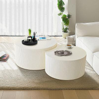 Ivy Bronx Vertical Stripe Design Nesting Coffee Table Set